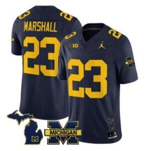 Mens Kids Youths Marshall Navy Stitched Jersey Vapor